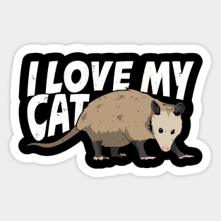 I Love My Cat Opossum Animal Lover Gift Sticker